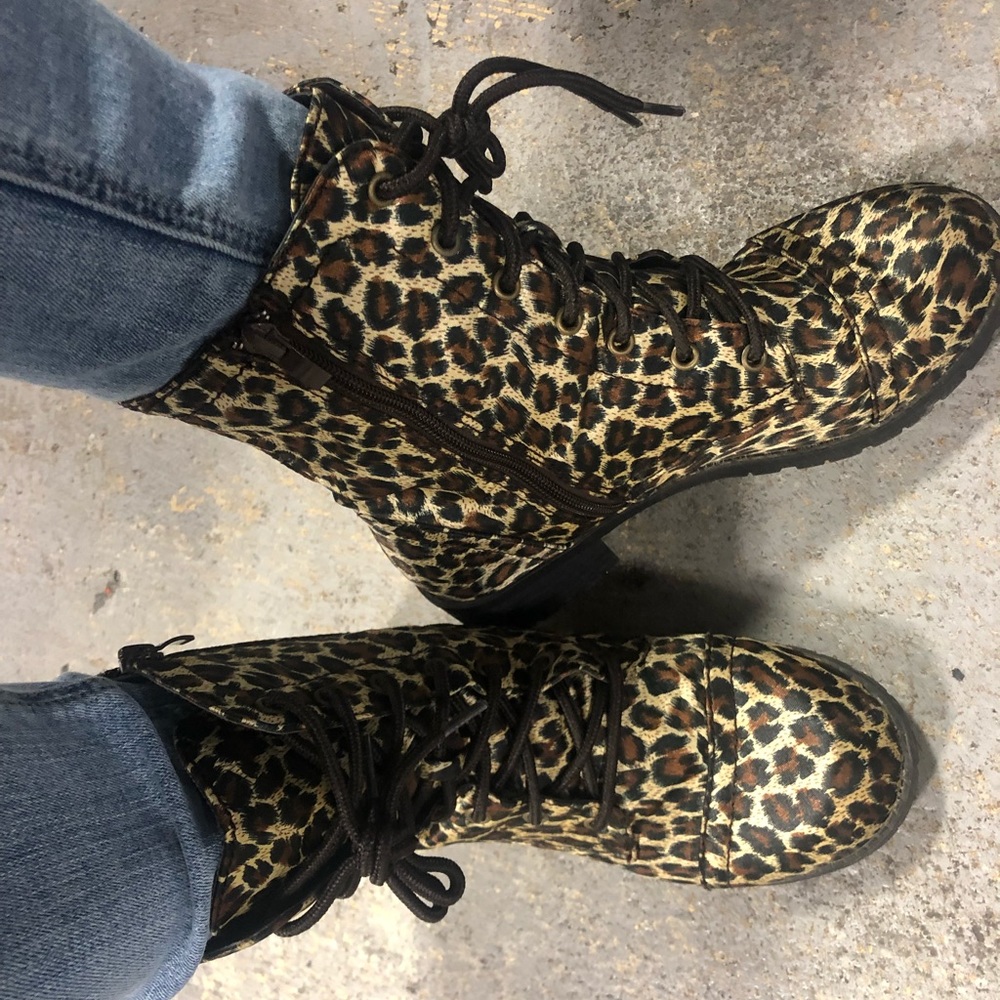 Animal print boots size 9